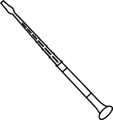 Bassoon line art illustration 