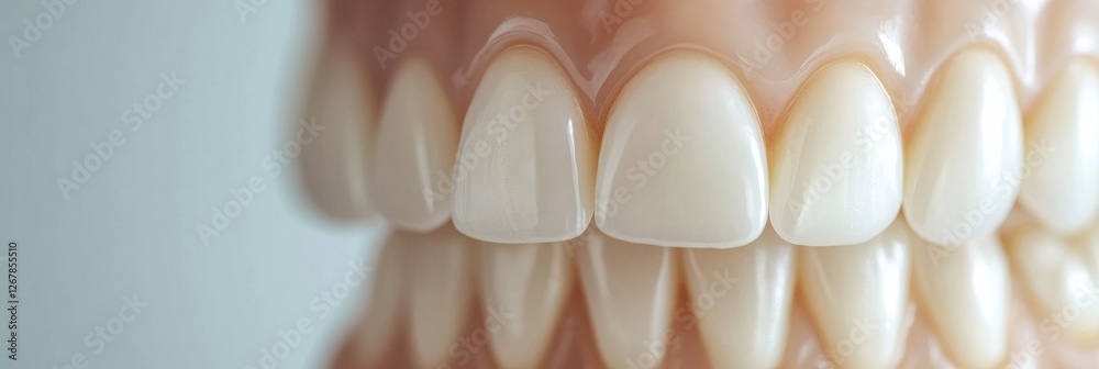 Poster before and after teeth whitening process shows significant improvement in brightness and appearance 