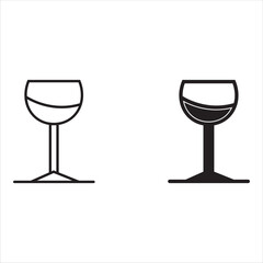 Wine glass icon isolated on white background.