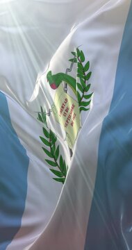 Flag of Guatemala. 4K Vertical. Loop