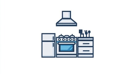 Obraz premium Modern Kitchen Appliances Illustration
