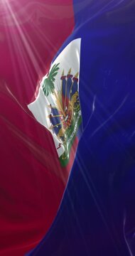 Flag of Haiti. 4K Vertical. Loop