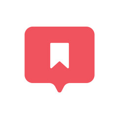 Red ribbon bookmark icon design