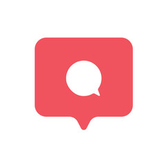Red ribbon comment icon design