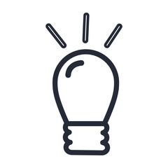 Line idea lamp icon design 