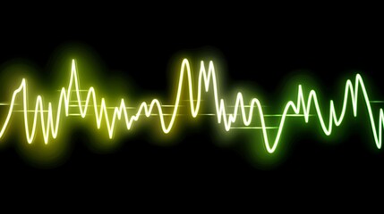 Obraz premium Abstract Neon Green Yellow Waveform