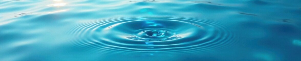 Calm waters with a clear blue drop and circular ripples, water, peaceful, circular waves