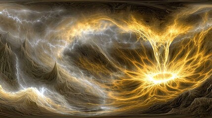 Naklejka premium Golden Energy Vortex