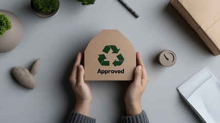 Green Approved Stamp on Recycling Company Document