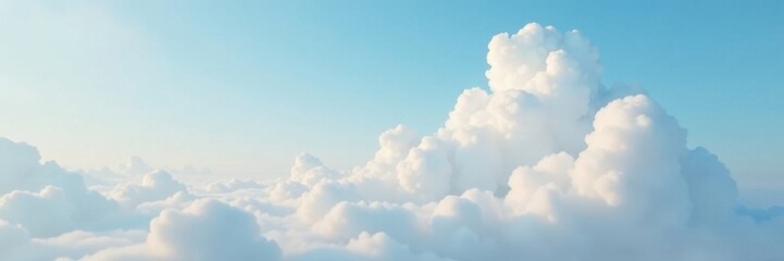 Cloudy sky with soft white cloud floating gently above, serene landscape, peaceful atmosphere, sunny day