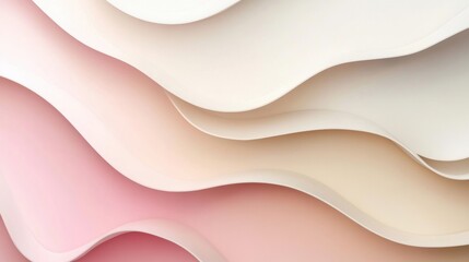 Soft pastel paper waves create a calming visual texture in gentle shades of pink and cream. Generative AI