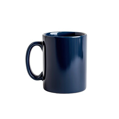 Blank Dark Blue Ceramic Mug, Isolated on White Background