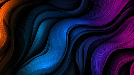 Abstract Wavy Lines in Vibrant Colors
