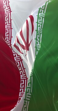 Flag of Iran. 4K Vertical. Loop