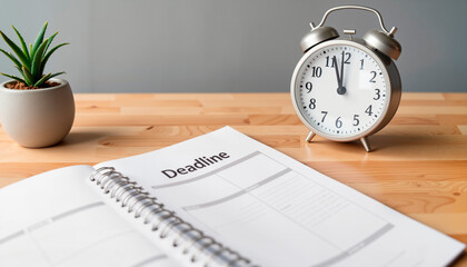 Countdown timer and planner on desk with minimal decor, tax deadline