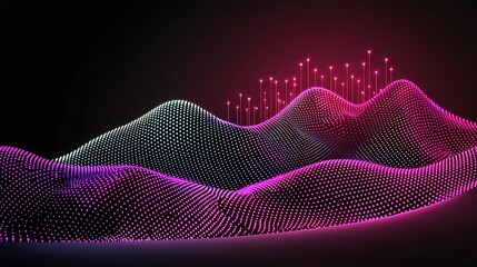 Abstract Pink and Blue Digital Landscape