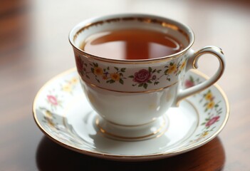 English tea in a bone china cup