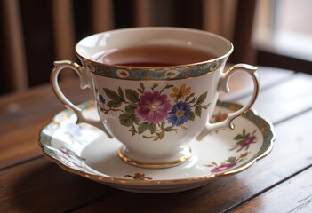 English tea in a bone china cup