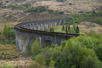 Glenfinnan Viaduct in rural Scotland