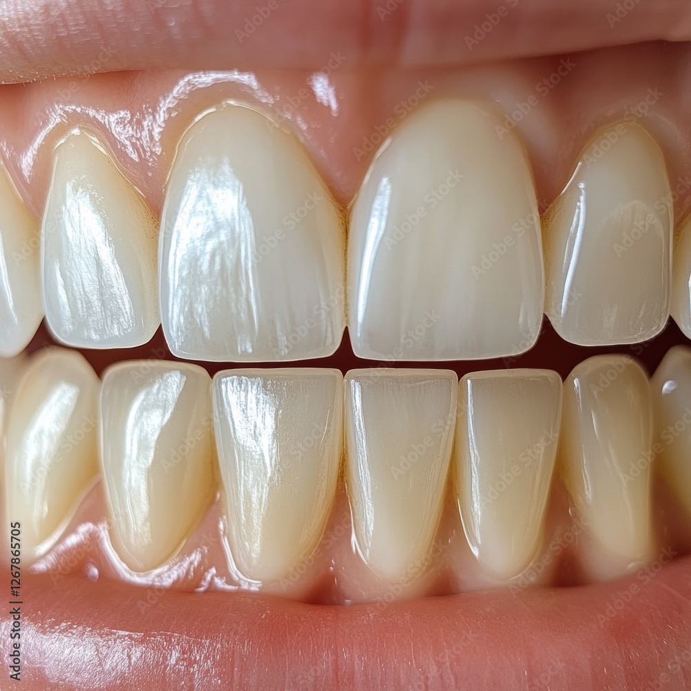 Poster before and after teeth whitening transformation showcasing significant brightness improvement. gener