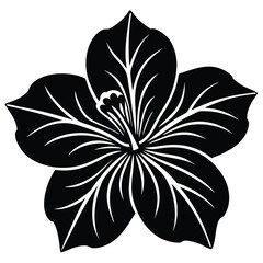 Hibiscus black and white flower vector