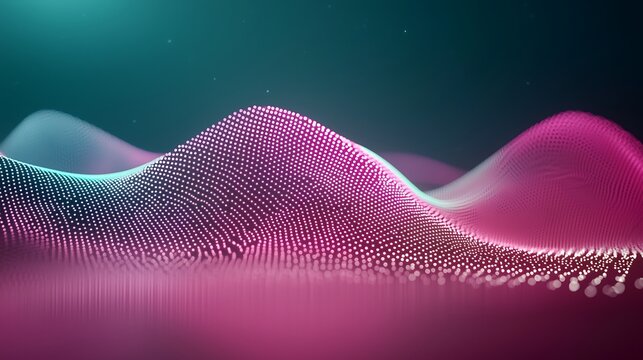 Abstract Pink and Teal Data Wave