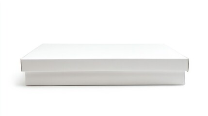 Naklejka premium Empty white box isolated on white background. Possible use product presentation