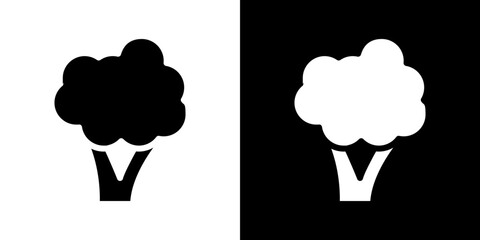 Broccoli icons vectors set in solid style.