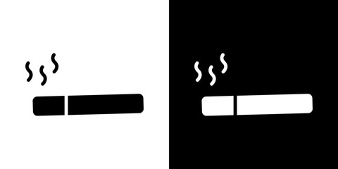 Cigarette icons vectors set in solid style.