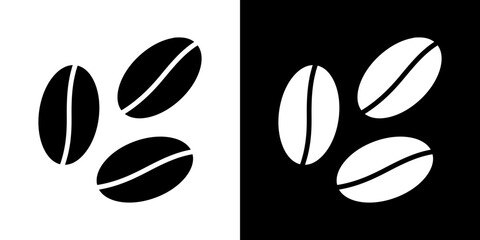 Coffee beans icons vectors set in solid style.