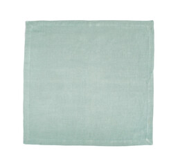 Grey napkin isolated on white, top view