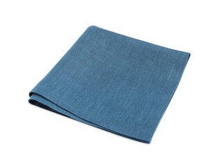 One new blue napkin isolated on white