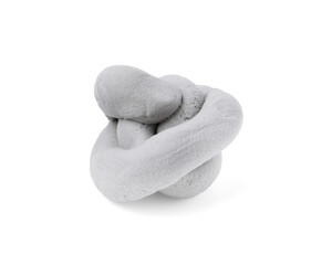 Piece of grey play dough isolated on white
