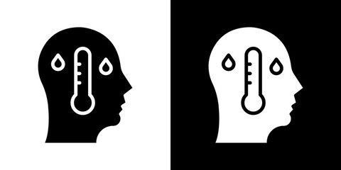 Fever icons vectors set in solid style.