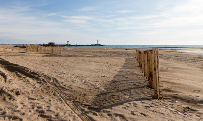 Agde, plage de la tamarissière dans l'Hérault (France)