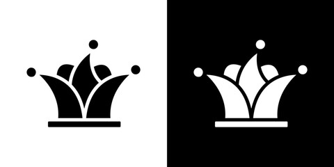 Joker hat icons vectors set in solid style.