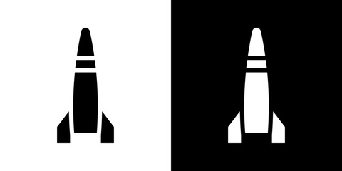 Missile icons vectors set in solid style.