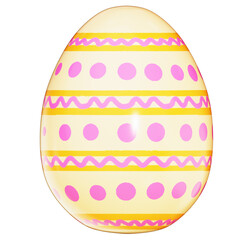 Easter Theme Cute Easter Egg Deco on transparent background , 3D Rendering