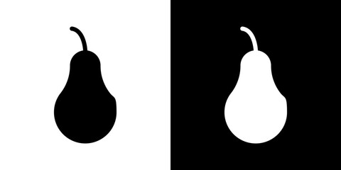 Pear icons vectors set in solid style.
