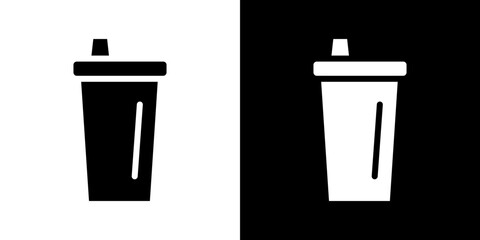 Protein shake icons vectors set in solid style.