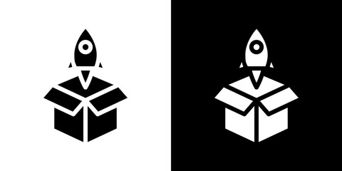 Product release icons vectors set in solid style.