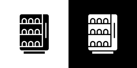 Vending machine icons vectors set in solid style.