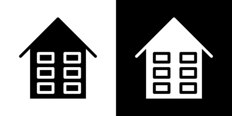 Warehouse icons vectors set in solid style.