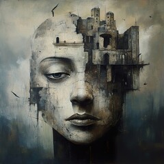 The Crumbling City Within: A Surreal Portrait of Melancholy