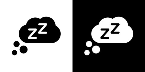 Zzz icons vectors set in solid style.