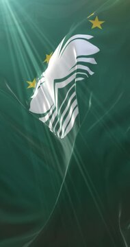 Flag of Macau. 4K Vertical. Loop