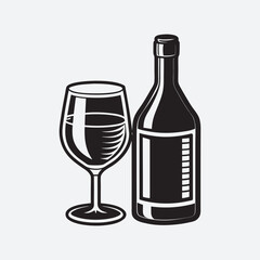 Wine Bottle vector art illustration file 