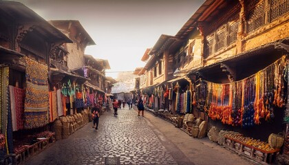 Fototapeta premium Traditional Kashmiri Marketplace in Srinagar in Srinagar, jammu and Kashmir, India