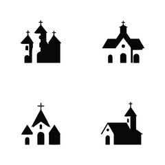 Church silhouettes, gothic architecture, religious buildings 