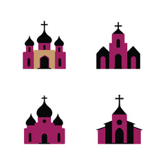 Church silhouettes, gothic architecture, religious buildings 